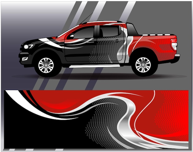 Graphic abstract stripe racing background kit designs for wrap vehicle race car rally adventure