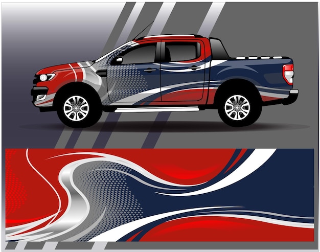 Graphic abstract stripe racing background kit designs for wrap vehicle race car rally adventure