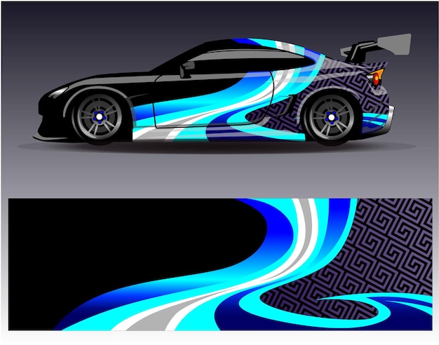 Graphic abstract stripe racing background kit designs for wrap vehicle race car rally adventure