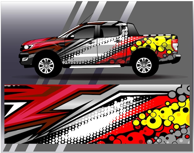 랩 차량 경주용 자동차 랠리 모험을 위한 그래픽 추상 스트라이프 레이싱 배경 키트 디자인