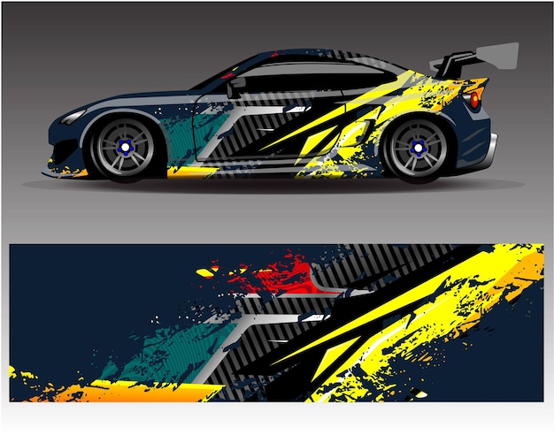 Graphic abstract stripe racing background kit designs for wrap vehicle race car rally adventure