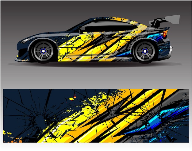 Graphic abstract stripe racing background kit designs for wrap vehicle race car rally adventure