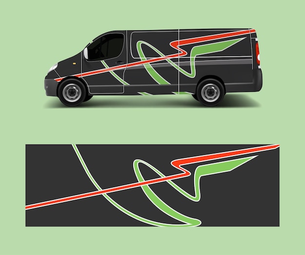 Graphic abstract wave designs for wrap vehicle race car branding car Pick up truck and cargo van car wrap design vector