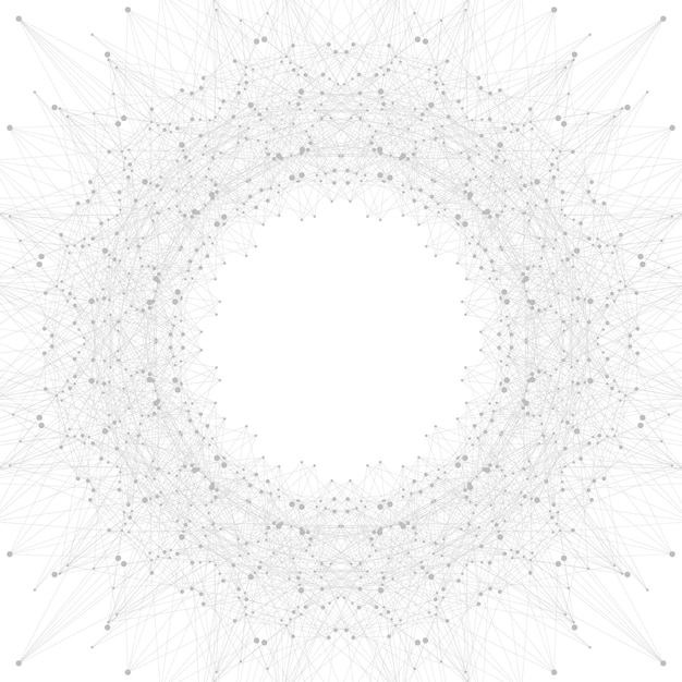 Molecola di sfondo grafico e comunicazione. linea di collegamento con punti. composizione astratta geometrica per il tuo design. scienza, tecnologia di fondo. illustrazione vettoriale.