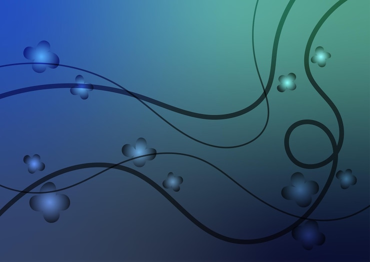 वेक्टर graphic blue floral minimal dark green background