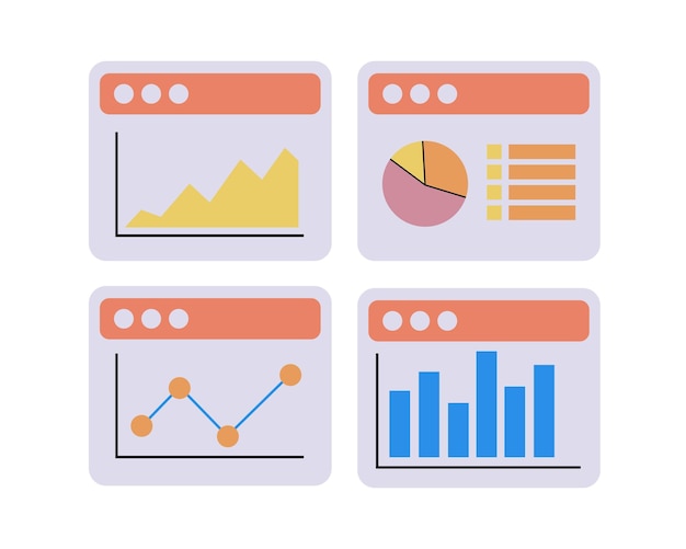 Vector graphic chart investment icon set. cartoon investment icon flat design