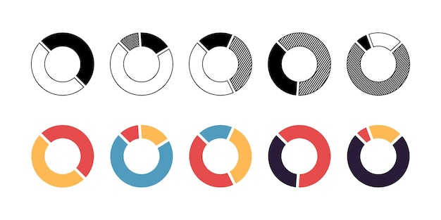 Set di icone vettoriali per grafici grafici grafico business bar statistica finanziaria infografica