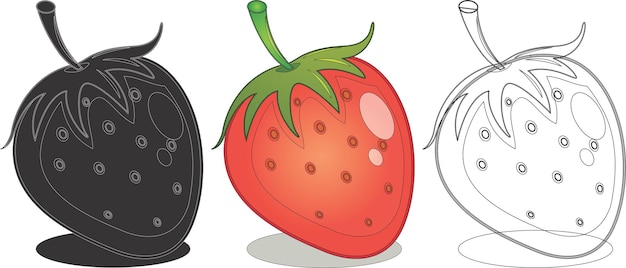 A graphic of a clock, a clock, a clock, and a strawberry.