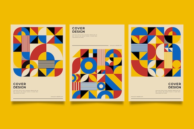 Graphic design cover collection in baugaus style