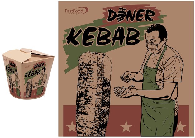 Progettazione grafica della copertina per doner kebab