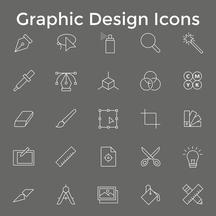 Vector graphic design icons design tools color palettes and typography vector art