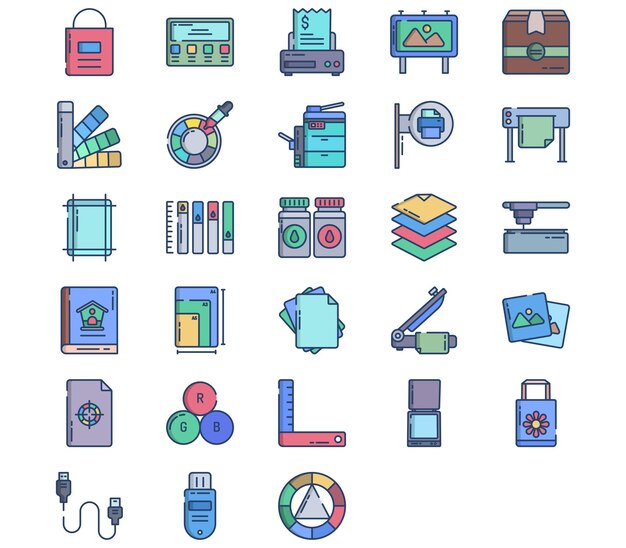 Graphic design and printing vector icon