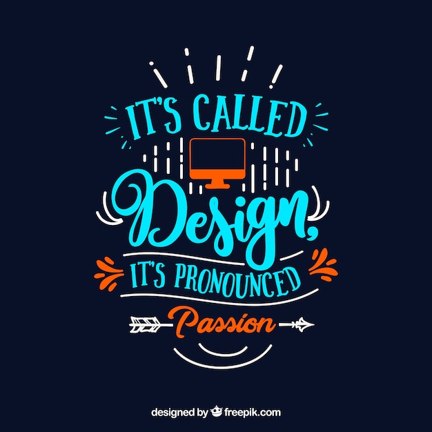 Vector graphic design quote in hand drawn style