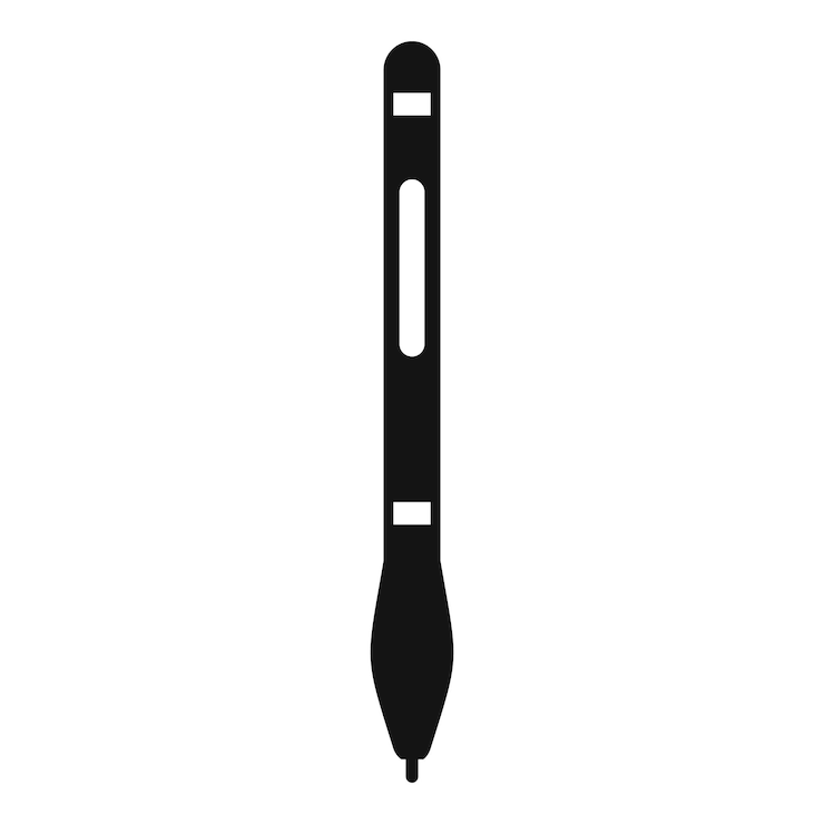 Vector graphic design stylus pen icon representing digital creativity