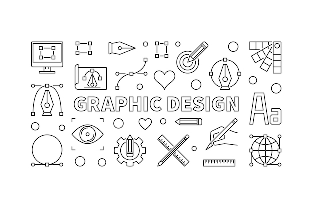 그래픽 디자인 벡터 라인 가로 배너