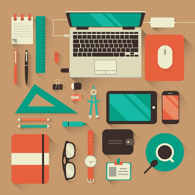 Vector graphic design workspace illustration