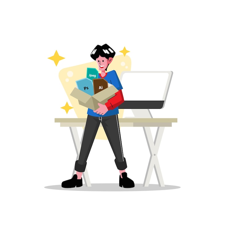Vector graphic designer illustration