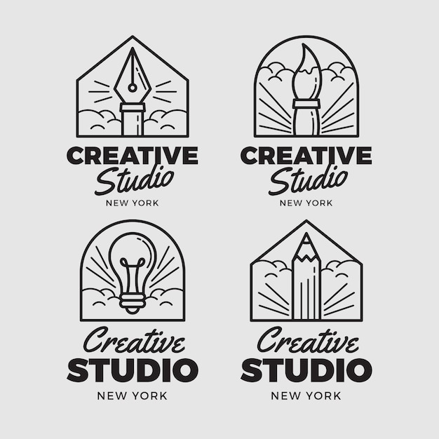 Vector graphic designer logo set