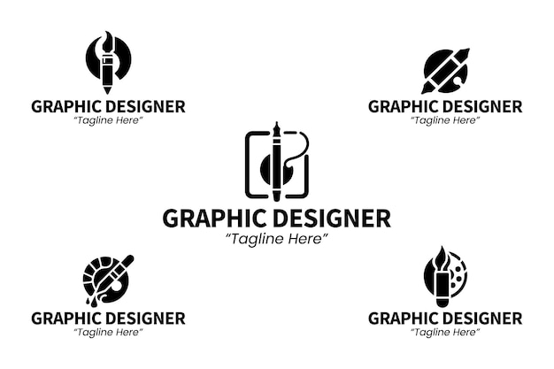 Graphic Designer Logo Silhoutte Collection