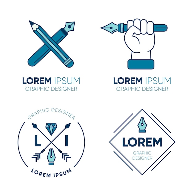 Graphic designer logo templates set