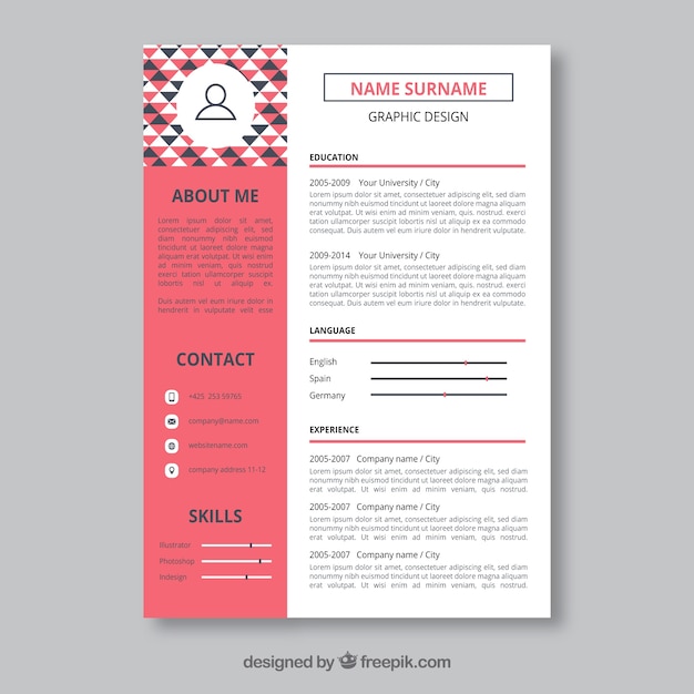 Graphic designer resume template