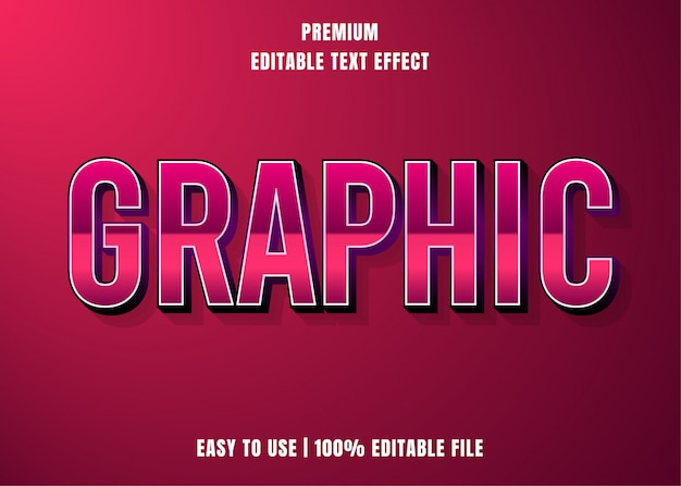 Graphic, editable text effect font style