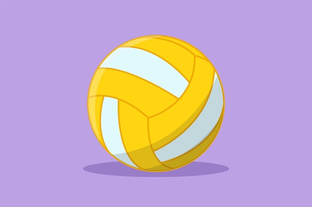 Graphic flat design drawing leather volleyball icon logo label template symbol Volleyball ball sports activity play competition tournament Sport and recreation Cartoon style vector illustration