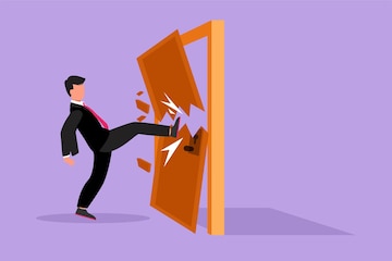 Premium Vector  Cartoon illustration of a businessman being kicked out