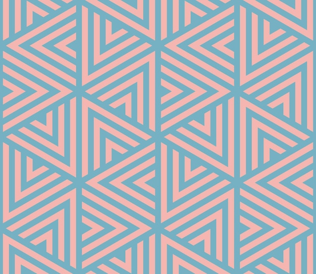 Vector graphic geometric bold lines seamless pattern pale blue pink colour palette
