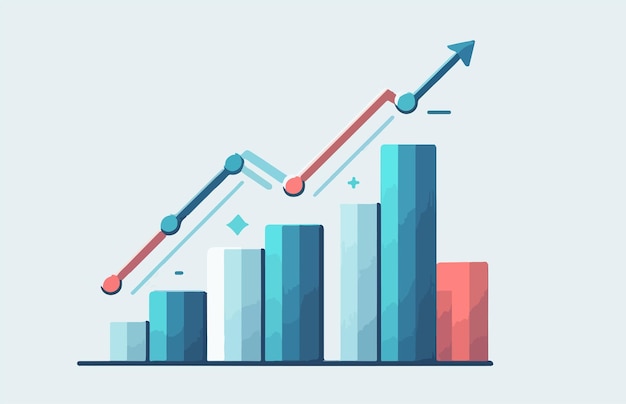 Vector a graphic of a graph with a graph pointing up