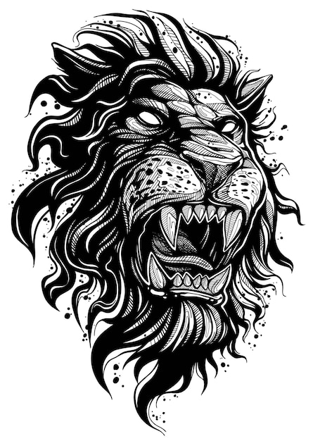 Lion head tattoo Best Tattoo Artist in India Black Poison Tattoo Studio