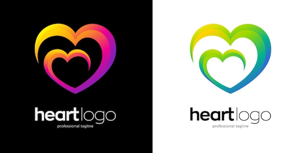 Graphic heart logo in two color variants