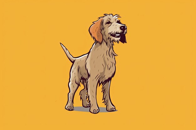 Graphic illustration of a dog isolated on a monochrome background