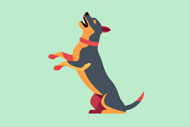 Graphic illustration of a dog isolated on a monochrome background