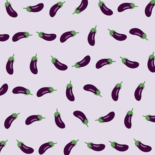 Graphic illustration of a healthy purple eggplant pattern in vector form