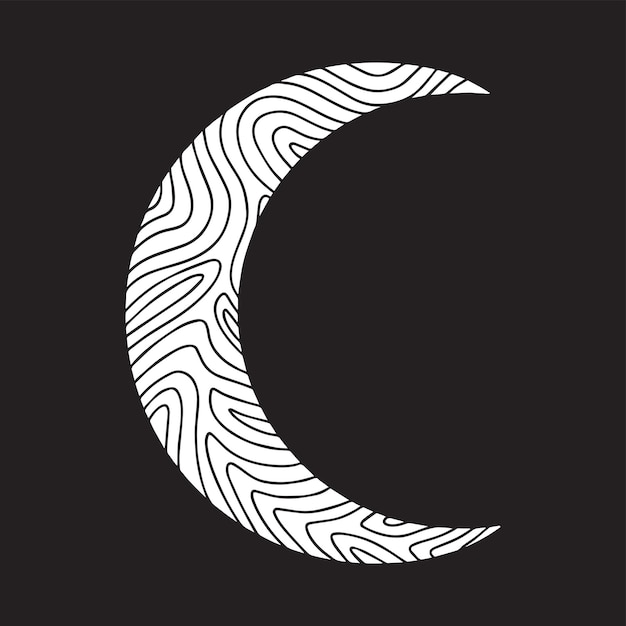 Graphic illustration Line art tracery white moon Drawings of stars for clothes