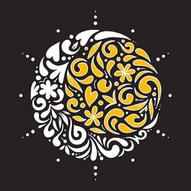 Graphic illustration texture art with moon and sun pattern stars designs for clothing etc