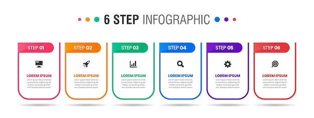 graphic of infographic element design templates with icons and steps