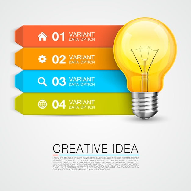 Graphic information target with idea. Vector illustration