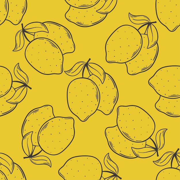 Vector graphic lemons seamless pattern vector graphics