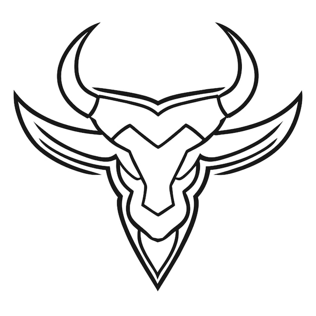 Vector graphic logo art of majestic magnificent taurus zodiac sign football style logo authentic pencil