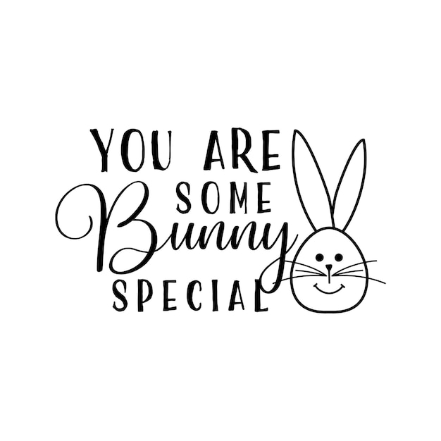 Vector graphic logo with inscription and funny bunny