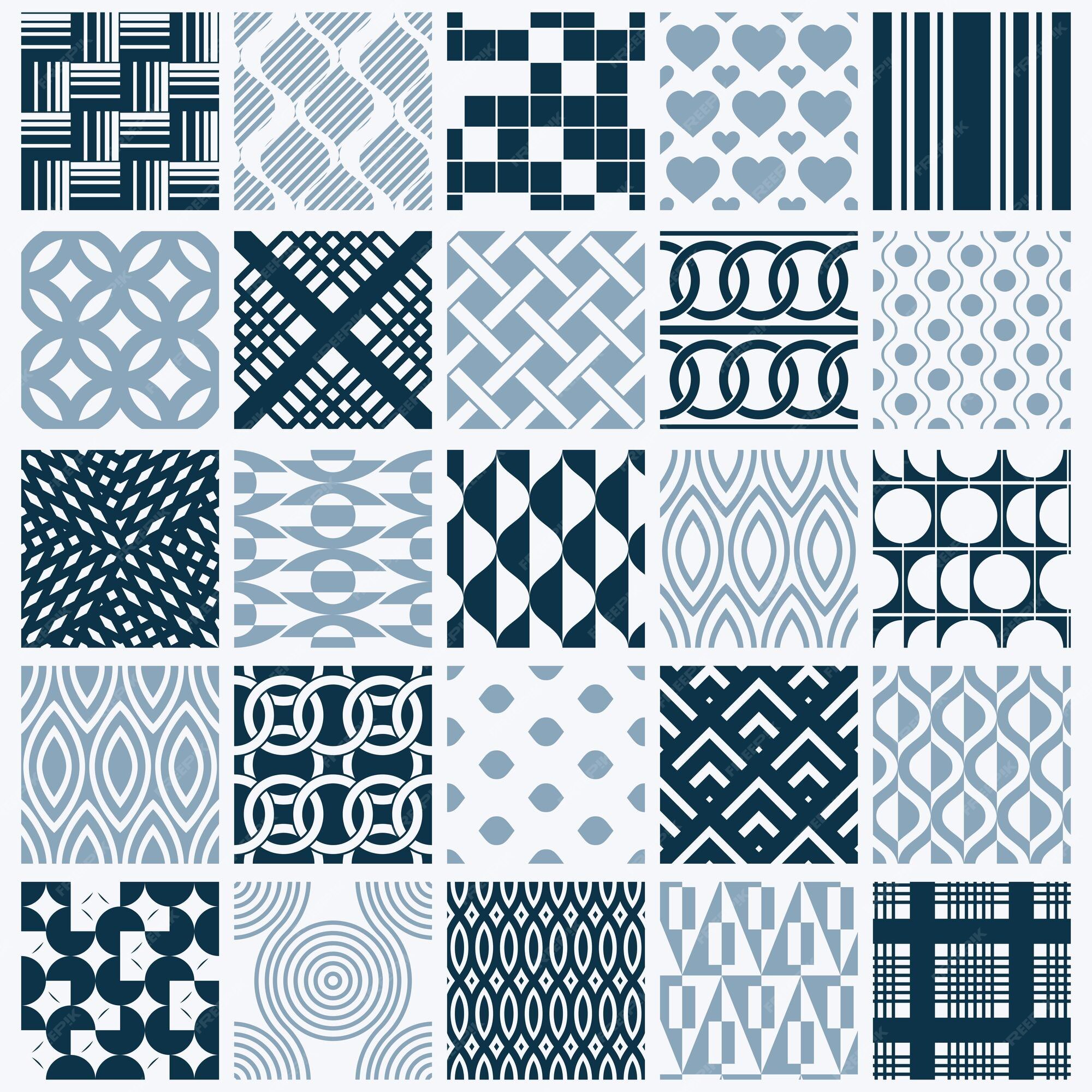 Premium Vector  Graphic ornamental tiles collection, set of monochrome  vector repeated patterns. vintage art abstract textures can be used as  wallpapers.