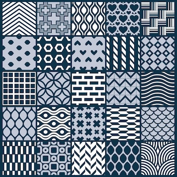 Premium Vector  Graphic ornamental tiles collection, set of monochrome  vector repeated patterns. vintage art abstract textures can be used as  wallpapers.