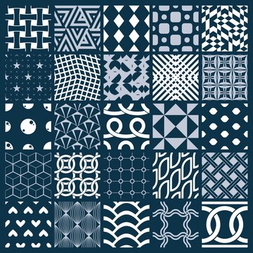 Premium Vector  Graphic ornamental tiles collection, set of monochrome  vector repeated patterns. vintage art abstract textures can be used as  wallpapers.