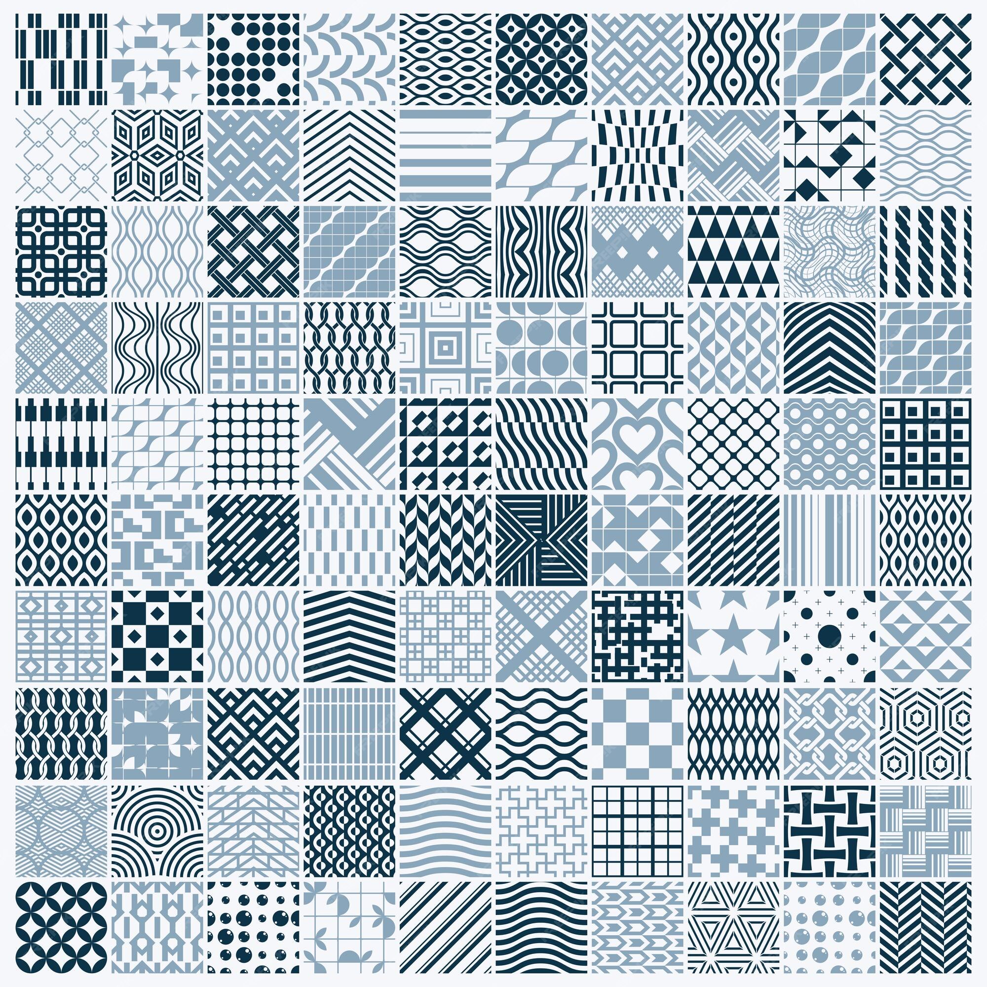 Premium Vector  Graphic ornamental tiles collection, set of monochrome  vector repeated patterns. vintage art abstract textures can be used as  wallpapers.