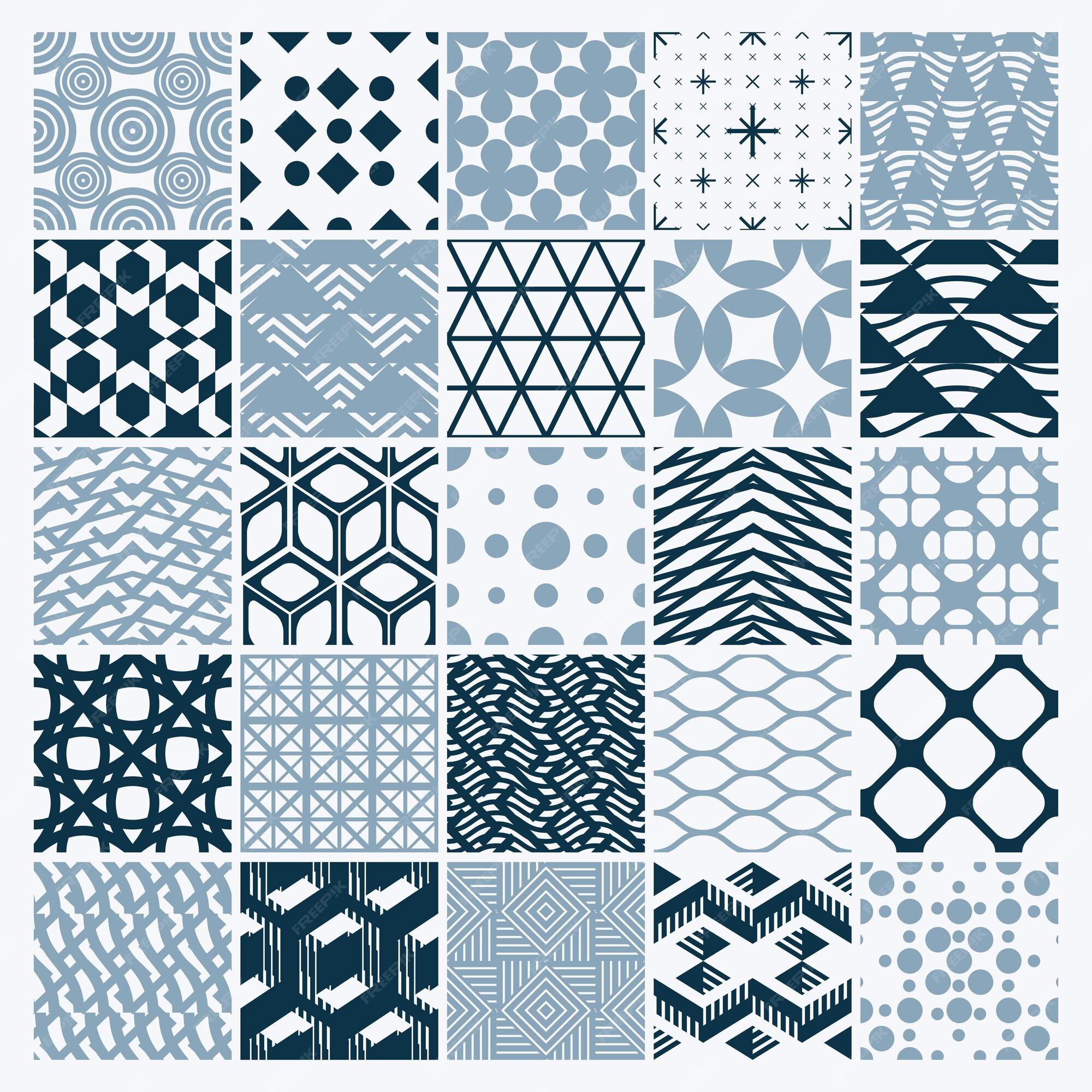 Premium Vector  Graphic ornamental tiles collection, set of monochrome  vector repeated patterns. vintage art abstract textures can be used as  wallpapers.