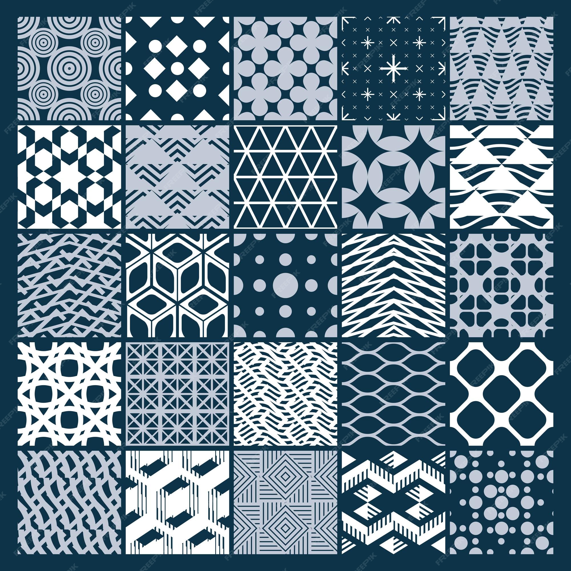 Premium Vector  Graphic ornamental tiles collection, set of monochrome  vector repeated patterns. vintage art abstract textures can be used as  wallpapers.