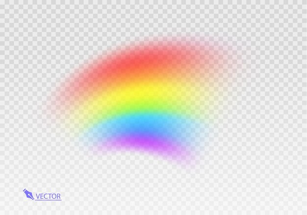 透明な背景のグラフィックな虹 形状のアーチは白い透明な背面に現実的に隔離されています