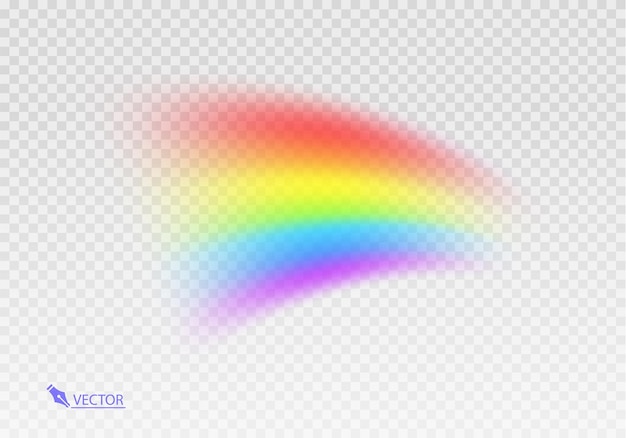 透明な背景のグラフィックな虹 形状のアーチは白い透明な背面に現実的に隔離されています